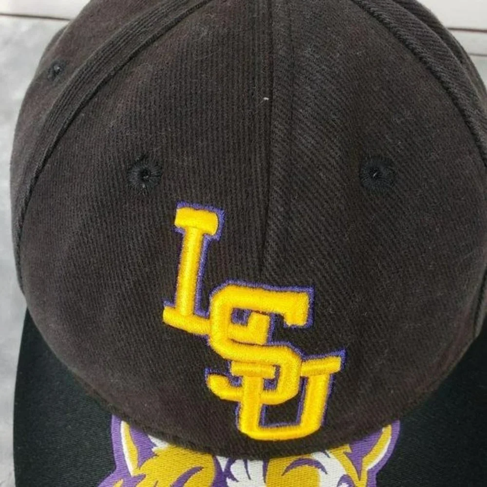 NCAA LSU Tigers Black Embroidered Tiger Face Cap‎ Trucker Baseball Hat